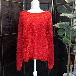 Roaman's Sparkly Red Holiday Christmas Sweater